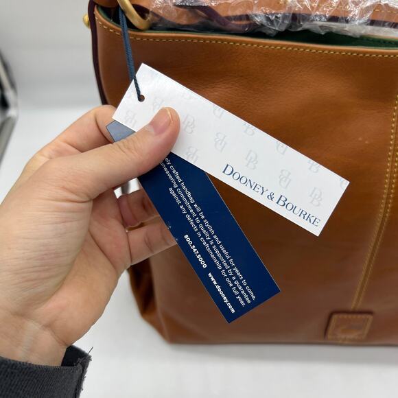 Dooney & Bourke Florentine Leather Twist Sac Shoulder Bag Natural - Picture 4 of 16